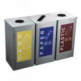 方形不锈钢三分类回收桶