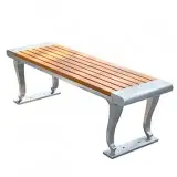 创意不锈钢防腐木休闲椅坐凳